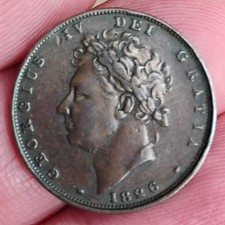 1826 George IV Copper Farthing Coin Nice Collectable Condition. GEF