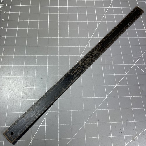 Antique Brass Conner Fendler & Co Printer's Line Gauge Pica Pole Ruler 17" NYC