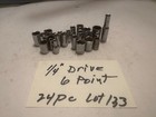 VINTAGE LOT OF 24  USED  - 1/4" DRIVE 6 PT  METRIC & SAE STANDARD SOCKETS — photo 1