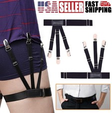 Men Shirt Stays Upgrade Adjustable Elastic Garter Shirts Holder Non-slip Locking