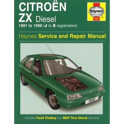 Citroen ZX Diesel 1991-1998 workshop manual Haynes