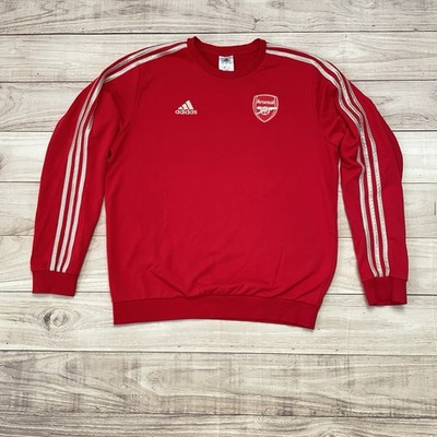 Arsenal FC Adidas 23/24 DNA Red Sweater Sweat Shirt Top Soccer