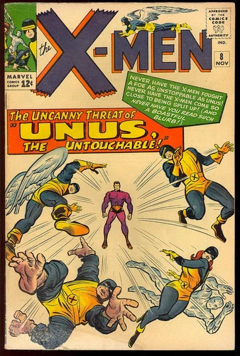 X-Men #8 Nice Unrestored Silver Age Superhero Vintage Marvel Comic 1964 VG