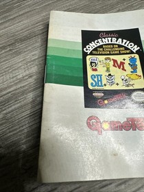Nintendo NES Instruction Manual Classic Concentration