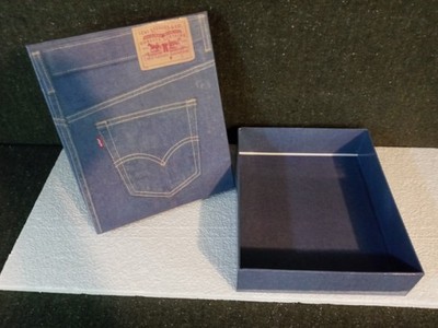 Vintage LEVI'S Big E Storage Box w/ Lid Large Excellent Condition & Very nice!