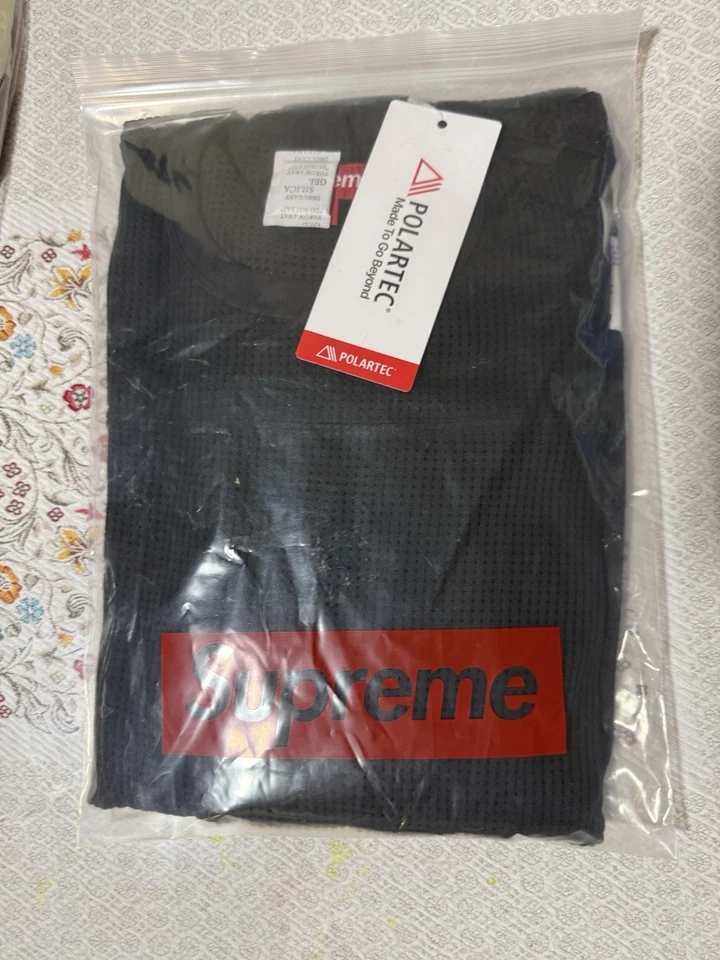 Supreme POLARTEC сетки L/S футбол верхний черный SS25 размер XL вышитый логотип - Изображение 3 из 4