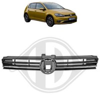KüHlergrill FüR Golf 7 2017-2020 Chrom Schwarz