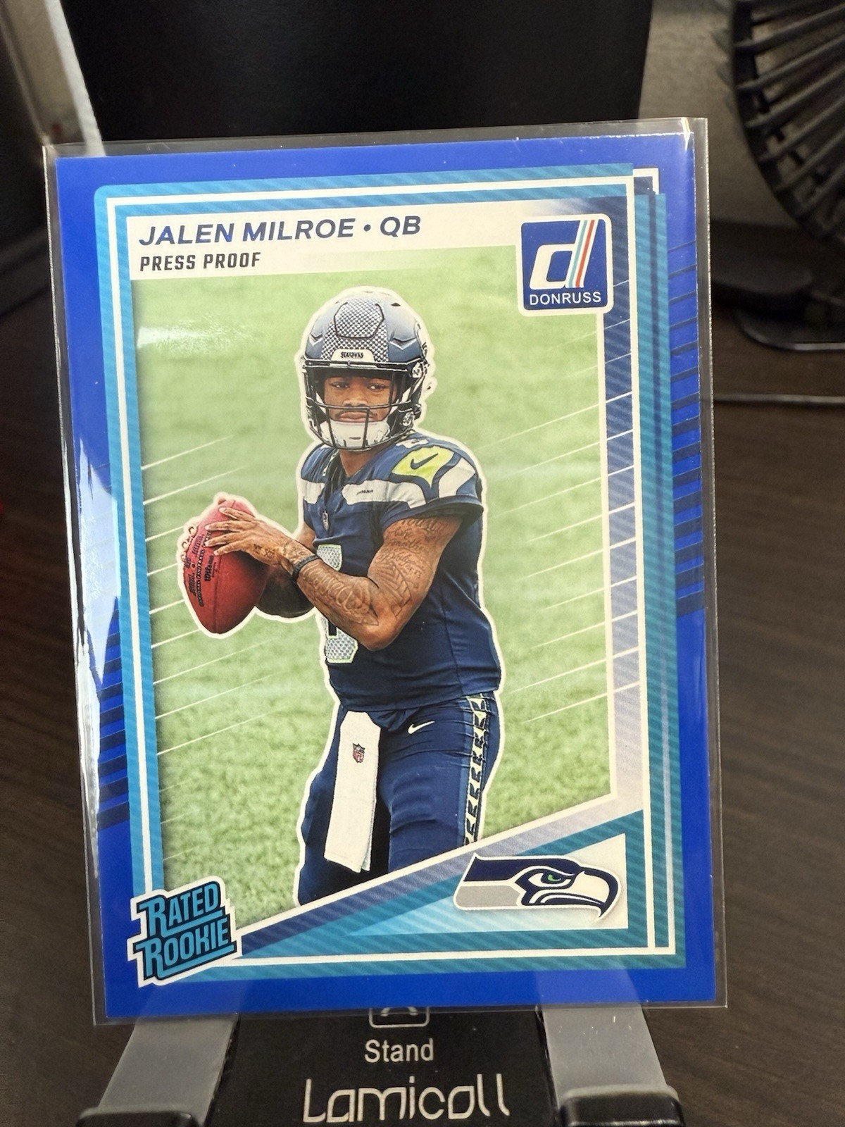 2025 Panini Donruss - Rated Rookie Jalen Milroe #307 Blue  Press Proof (RC)