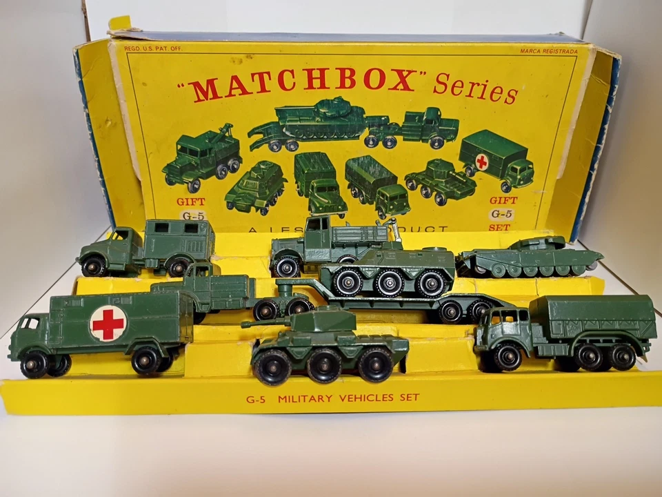 MatchBox G-5 Military Vehicle Set of 7 With Box Made In England Used - Image 2 of 4