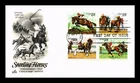 US COVER SPORTING HORSES FIRST DAY ISSUE SETENANT ARTCRAFT