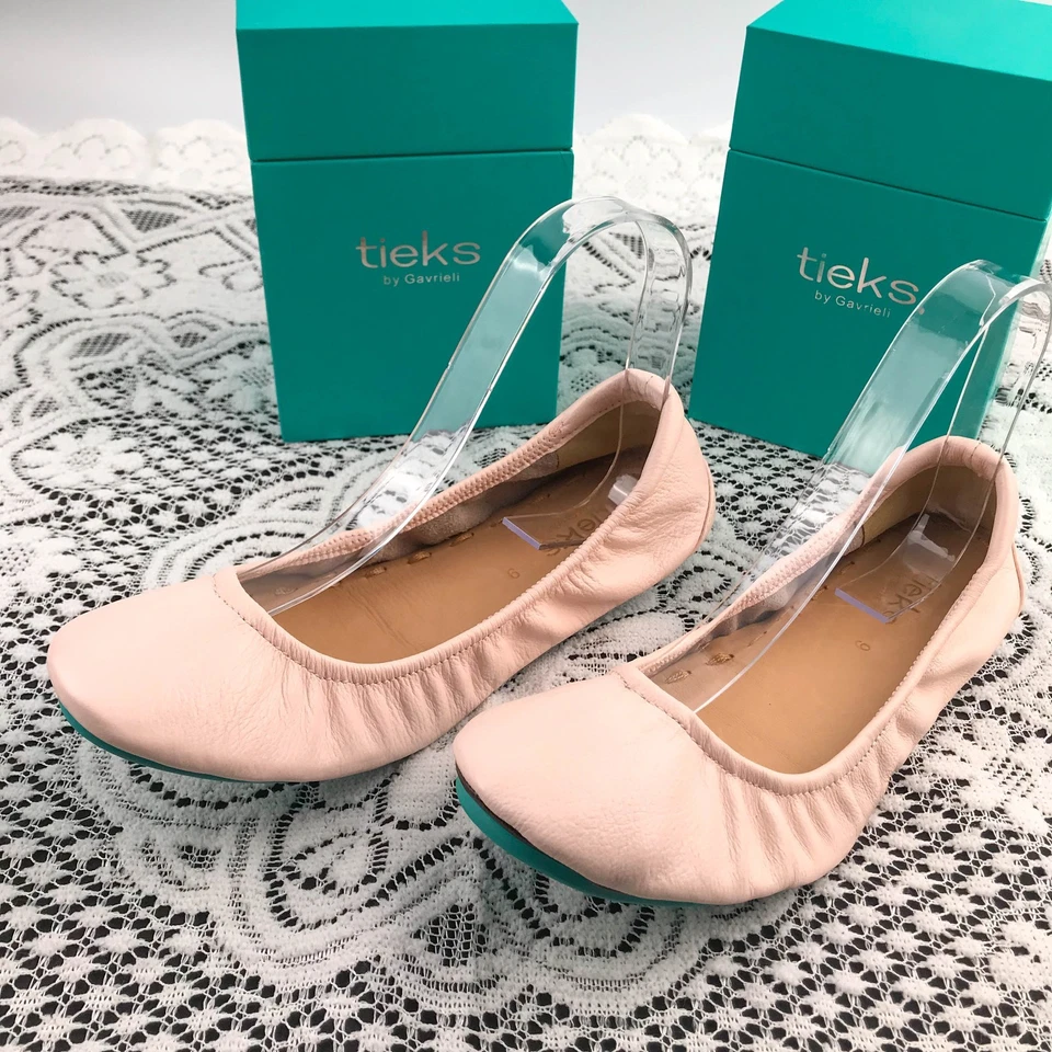 TIEKS by Gavrieli Ballerina Pink Blush Soft Leather Ballet Flats Women Size 7-10 - Image 3 of 4