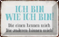 Blechschild 20X30 Cm Ich Bin So Wie Spruch Zitat Deko Geschenk Metall Schild