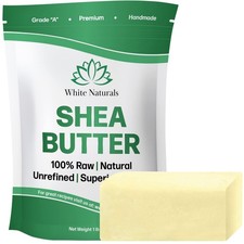 White Naturals African Shea Butter 1lb, Pure, Unrefined, Raw, Organic, Great Ski