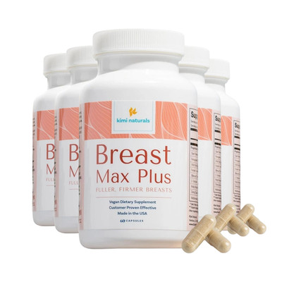 5-Pack KIMI Natural Max Breast Plus - Breast Enhancement Support Pills -300 Caps