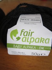 !!NEU!!  2 x 50g Fair Alpaka 100% Baby Alpakawolle  in schwarz, Farbe NFA15
