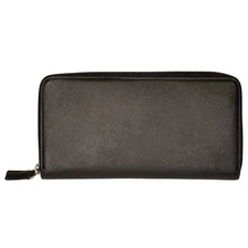 Prada Saffiano Leather Zip-Around Long Wallet – Nero Black