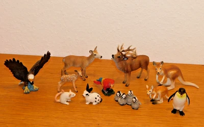 LOT 11 SCHLEICH aigle lapin souris biche cerf REGARDEZ MES AUTRES FIGURINES - Photo 1/4