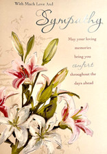 Mit viel Liebe und Anteilnahme Grußkarte, Blumenmotiv, nagelneu