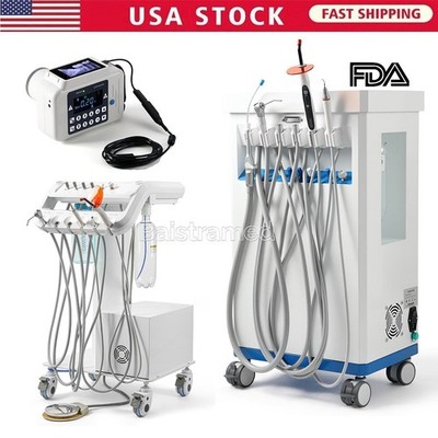 Portable Dental Mobile Delivery Unit Syringe Suction Turbine Air Compressor 4H