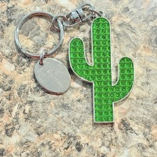 Arizona Green Cactus With Charm Keychain Key Ring