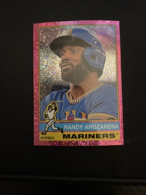 2025 Topps Heritage - Randy Arozarena #44 Chrome Pink Sparkle Refractor