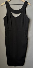 NEW Waverly Grey Keyhole Stretch Sleeveless Black Bodycon Sheath Dress Size 10
