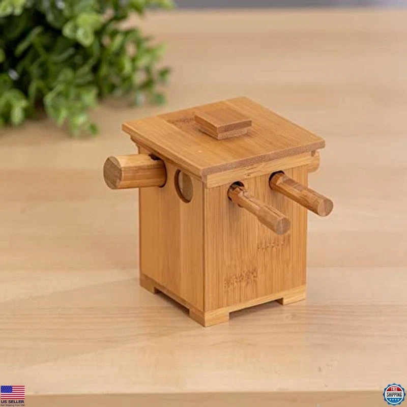 Caja de rompecabezas de bambú de madera - Rompecabezas de 1 pieza - Regalo único para amantes de los rompecabezas Foto 2 de 4