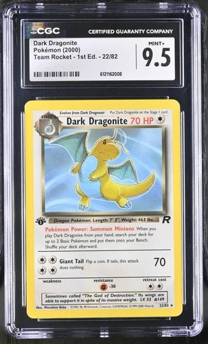 CGC 9.5 MINT+ Dark Dragonite Team Rocket 1st Edition 22/82 Pokemon Card