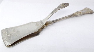 Silver Plated Asparagus Tongs Cake Pastry Server Victorian Barker Brothers