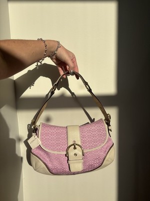 Rare Y2K Coach MEDIUM Vintage 1456 Soho Pink Signature Gold