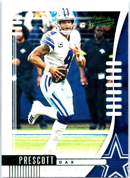 2019 Panini Absolute #51 Dak Prescott Green Dallas Cowboys