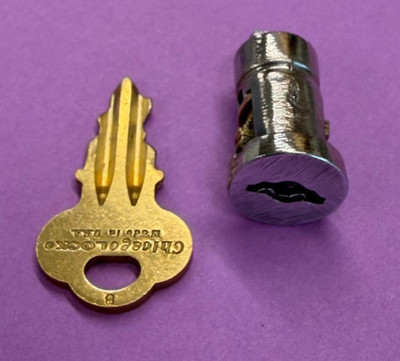 POM Service Lock & Key for old Park-O-Meter or Rockwell Parking Meter. Code POM