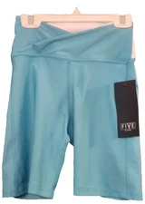 Five the Label Dancewear High Waist Biker Short Women Teen SMALL Teal Blue NEW