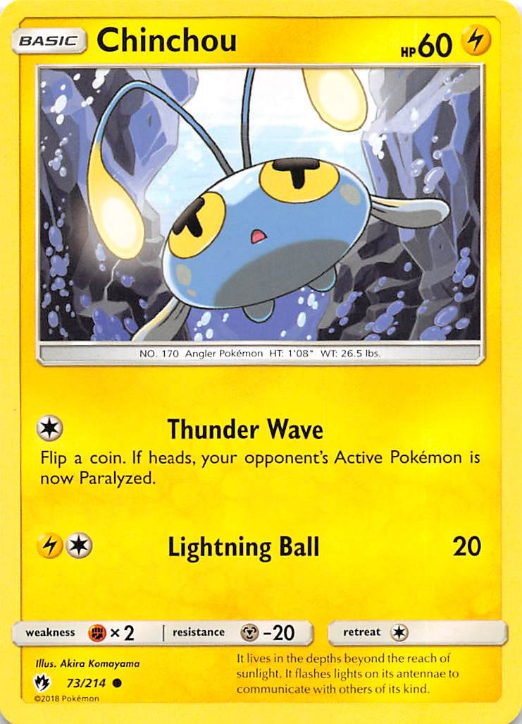 Chinchou 73/214 SM Lost Thunder Pokemon
