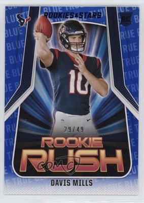 2021 Panini Rookies & Stars Rookie Rush True Blue 29/49 Davis Mills RC th1