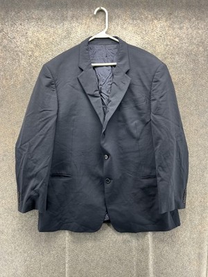 Armani Collezioni Suit Jacket Mens 44 US 58 EU Blue Wool Stretch 