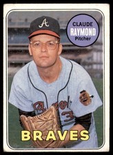 1969 TOPPS CLAUDE RAYMOND ATLANTA BRAVES #446 VG/EX