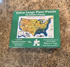 Melissa  Doug Wood Floor Puzzle United States of America Map 48 Jumbo Pieces