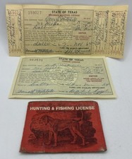 Old 64 TX. Sportsman Vintage 1964 Dallas Texas Resident Hunting Fishing license