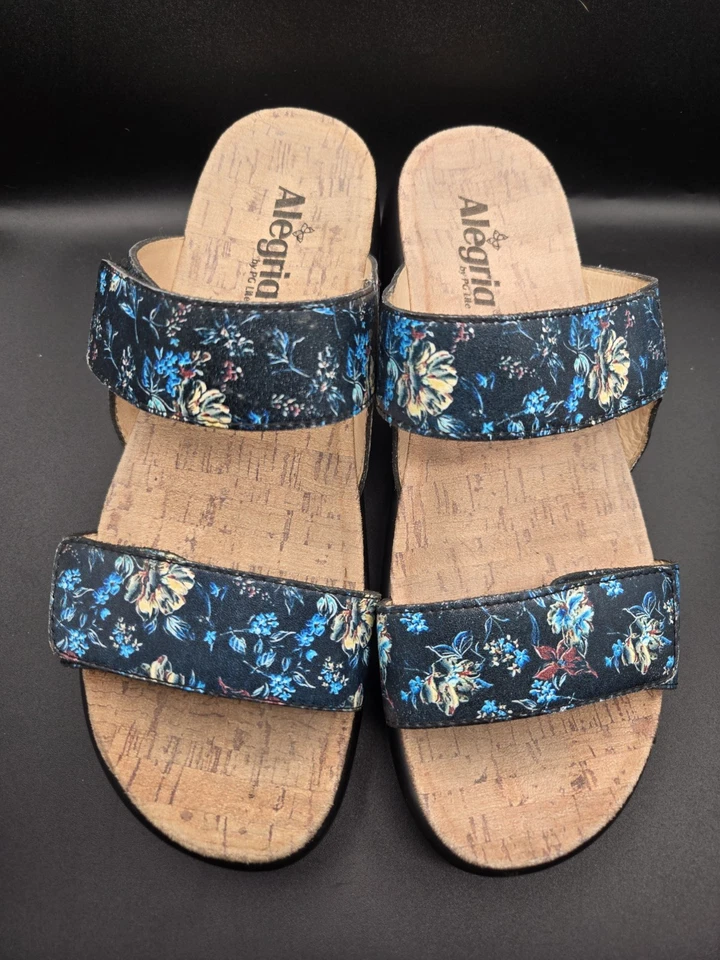 Sandalias cómodas para mujer Alegria Bryce azules florales talla 41 Foto 3 de 4