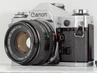 [Exc+5 READ] Canon AE-1 SLR 35mm Film Camera Body + NFD 50mm f/1.8 Lens JAPAN
