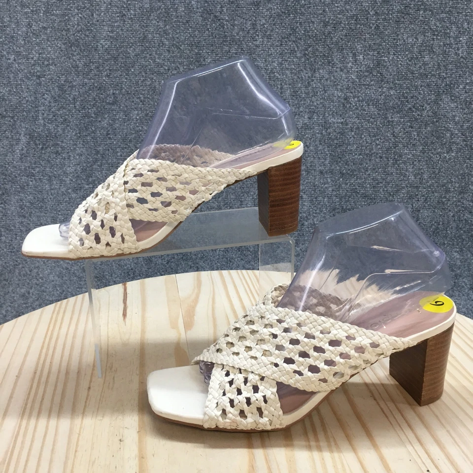 Sandalias Kensie para mujer 9 M Khadija trenzadas informales sin cordones correa cruzada deslizable blancas Foto 2 de 4