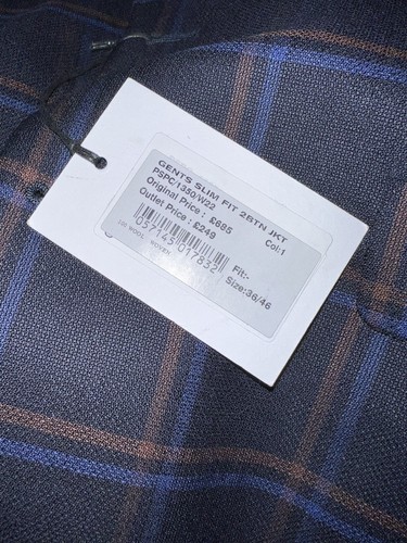 Paul Smith Men’s Navy Blue Check Wool Blazer/Sports Coat 36 EU 46 BNWT RRP £685 - Picture 7 of 10