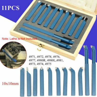 11Pcs 2/5'' Carbide Metal Tool Knife Set for Mini Lathe Cutting Turning Tools