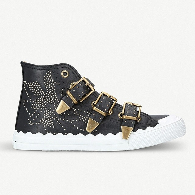 high top studded sneakers