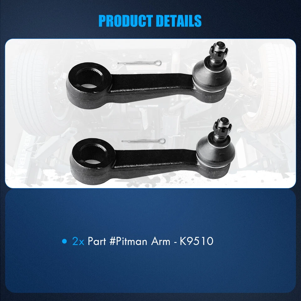 2pcs Suspension Front Pitman Arms Kit For 1991-1993 Mazda B2600 B2200 K9510 Foto 3 de 4