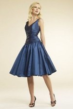  365 NWT EDEN MAIDS BRIDALS BLUE TAFFETA DRESS FORMAL SIZE 4 STYLE 7189TR
