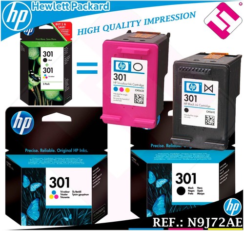 PACK TINTA NEGRA TRICOLOR 301 ORIGINAL HP CARTUCHO NEGRO COLOR HEWLETT  PACKARD | eBay