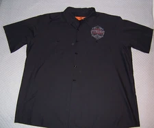 Red Kap Mens Button Shirt Black 2015 Sturgis Bike Week Short Sleeve 3XL pristine