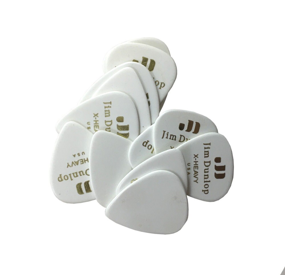 Dunlop Celluloid Guitar Picks 12-Pack White Extra Heavy  0.96mm  